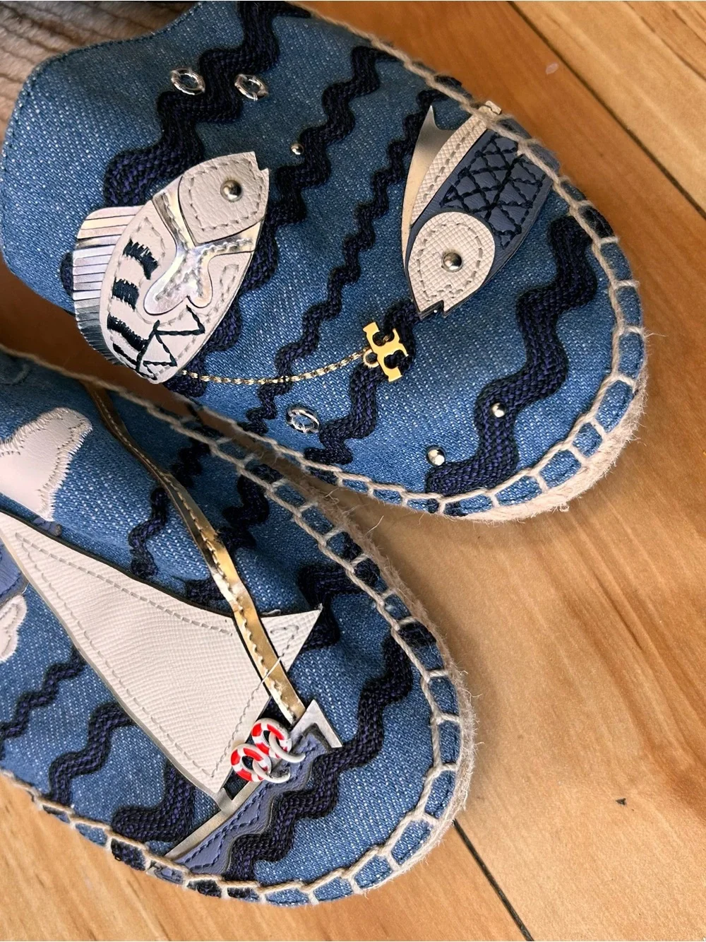 TORY BURCH Seaside Espadrille Shoes Sz 8 Womens